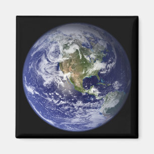 Aarde waarop het westerne halfrond is afgebeeld magneet