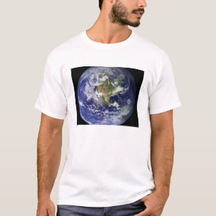 Aarde waarop het westerne halfrond is afgebeeld t-shirt