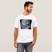 Aarde waarop het westerne halfrond is afgebeeld t-shirt (Voorkant volledig)