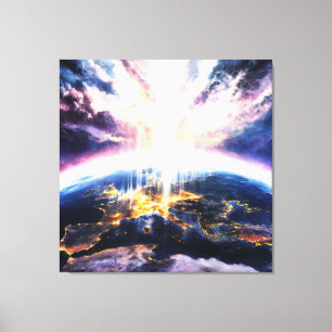*~* Aarde Wereld Licht Celestial Kosmische AP70 Canvas Afdruk