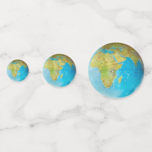 Aarde-Wereldbol 1 en 2 Confetti (Achterkanten)
