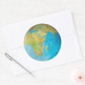 Aarde Wereldbol 2 Ronde Sticker (Envelop)