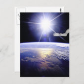 Aarde zoals gezien vanaf het ruimtestation briefkaart (Voorkant / Achterkant)