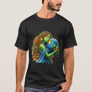 Aardedag 2026 groene moeder natuur planeet vrouwen t-shirt