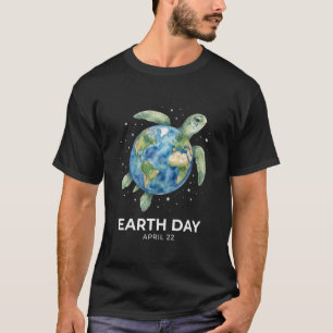 Aardedag 22 april schildpad slogan oceaan redden t-shirt
