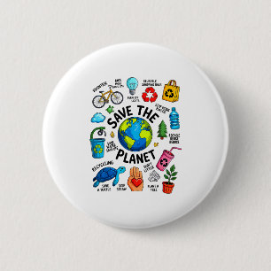 Aardedag Elke Dag Er Is Geen Planeet B Red De Ronde Button 5,7 Cm