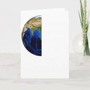 Aardedag Elke Dag Ga Groen Ons Planeet T-Shirt Red Kaart