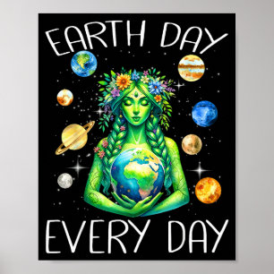 Aardedag elke dag Hippie Natuur Gaia Griekse Godin Poster