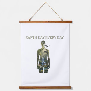 Aardedag Elke Dag Moeder Natuur Silhouet Kunst Hangend Wandkleed