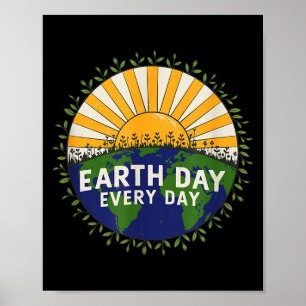 Aardedag elke dag Retro Vintage Eco  Poster