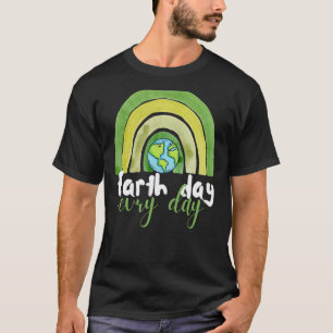 Aardedag Leraar Aardedag Elke Dag Regenboog Aarde T-shirt
