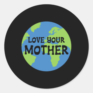 Aardedag liefde voor je moeder ronde sticker