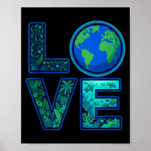 Aardedag natuur liefde ecologisch vriendelijk mili poster