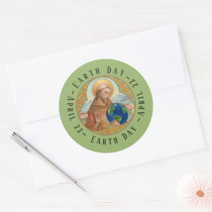 Aardedag & Sint-Franciscus van Assisi Ronde Sticke Sticker