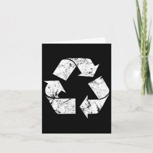 Aardedag Vintage Witte Recycling Symbool Kaart