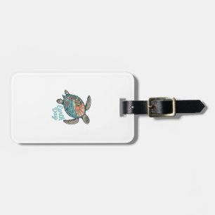 Aardedag Zeeschildpad Vintage Gravure Shirt Ontwer Bagagelabel
