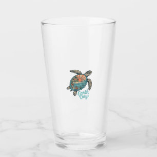 Aardedag Zeeschildpad Vintage Gravure Shirt Ontwer Glas