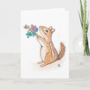 Aardeekhoorn met het Moederdag van het Boeket van Kaart