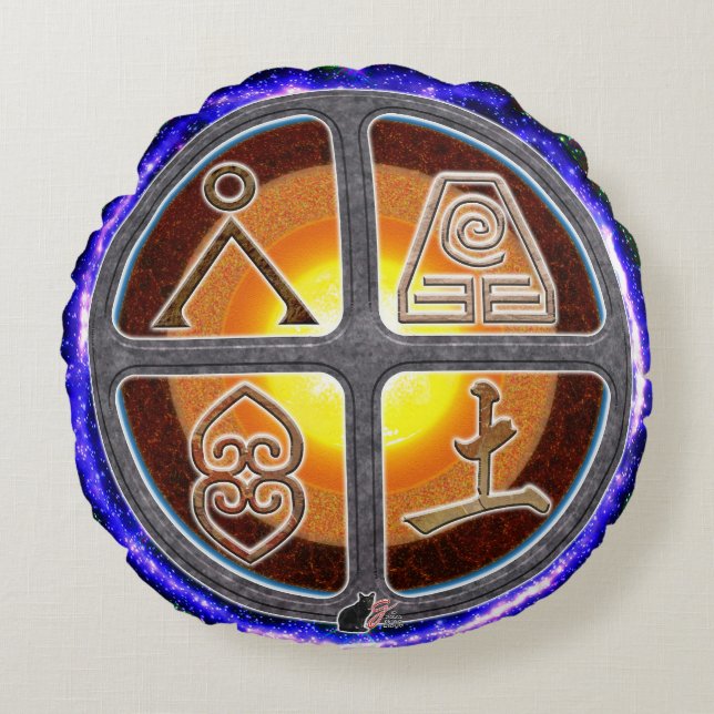 aardetekens rond kussen (Voorkant)