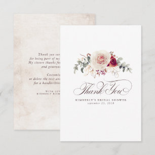 Aardetint Bloemen Elegante Kleine Dank Je Bedankkaart