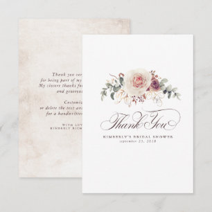 Aardetint bloemen Elegante Kleine Dank Je Bedankkaart