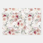 Aardetinten bloemmotief watercolorpatroon inpakpapier vel (Voorkant 3)