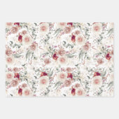 Aardetinten bloemmotief watercolorpatroon inpakpapier vel (Voorkant 2)