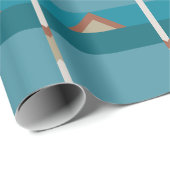 Aardetinten bruin, blauw Elegant Modern Geometrisc Cadeaupapier (Rol Hoek)