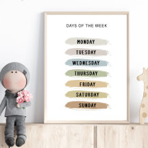 Aardetinten Dagen van de Week Chart