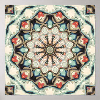 Aardetinten Mandala Poster