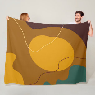 Aardetinten organische vormen abstracte achtergron fleece deken
