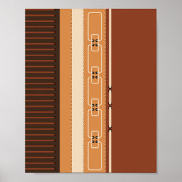 Aardetinten Strepen Minimalistisch Huisdecor Poster