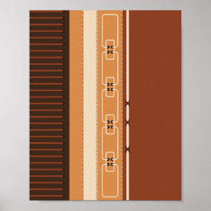 Aardetinten Strepen Minimalistisch Huisdecor Poster