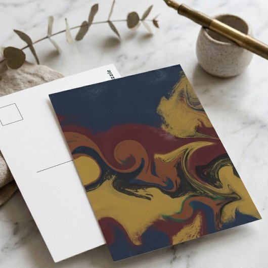 Aardetone Fluïde Abstracte Wervelingen Briefkaart