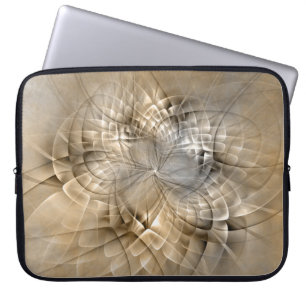 Aardetonen Abstracte Moderne Fractale Kunst Textuu Laptop Sleeve