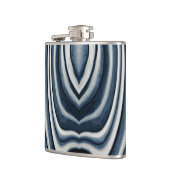 Aardetonen Blauw Abstract Patroon Heupfles (Links)