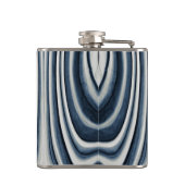 Aardetonen Blauw Abstract Patroon Heupfles (Achterkant)