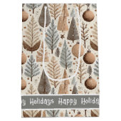 Aardetonen Kerstmispatroon#25 ID1009 Medium Cadeauzakje (Achterkant)