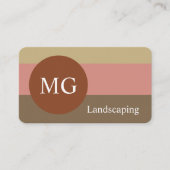 Aardetonen Moderne Minimale Monogram Professioneel Visitekaartje (Voorkant)