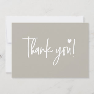 Aardetonen neutrale moderne script baby shower bedankkaart