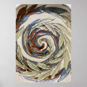 Aardetonen Spiraal Abstracte Poster