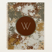 Aardetoon Grunge Textuur Moderne Monogram Planner (Voorkant)