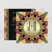 Aardetstam Glitter Zonneschijn Feest Uitnodiging (Voorkant / Achterkant)