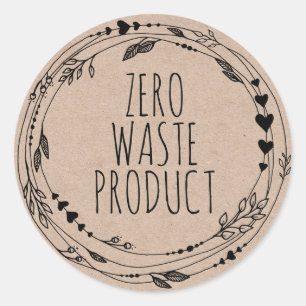 Aardevriendelijk Zero Waste Product Kraft Ronde Sticker