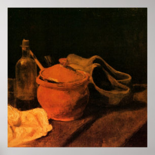 Aardewerk, fles en klompen door Vincent van Gogh Poster
