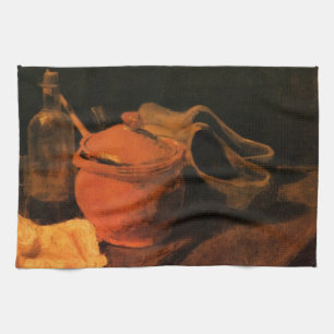 Aardewerk, fles en klompen door Vincent van Gogh Theedoek