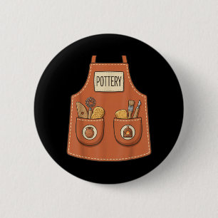 Aardewerk Grappige Keramische Kunstenaar Oven Arbe Ronde Button 5,7 Cm