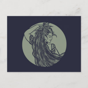 Aardgodin Groene Heks Pagan Druïde Heksen      Briefkaart