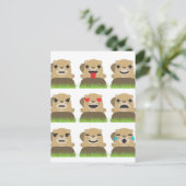 aardhog emojis briefkaart (Staand voorkant)