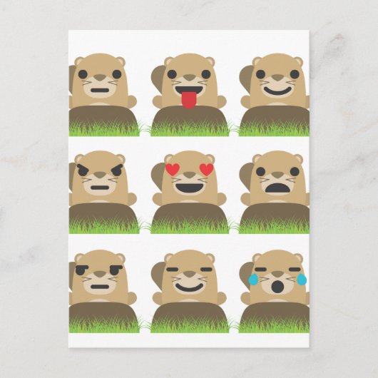 aardhog emojis briefkaart (Voorkant)